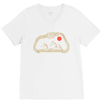 Retro Rock Climbing Bouldering Mountain Carabiner Clip Tee T Shirt V-neck Tee | Artistshot