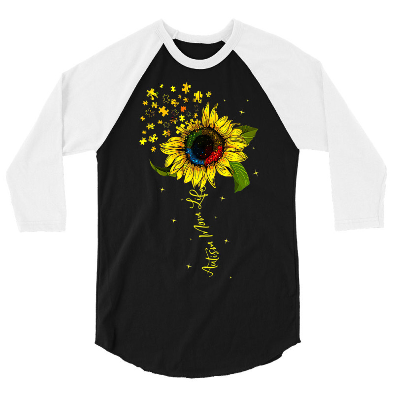 Autism Mom Life Sunflower Autism Awareness Kindness 3/4 Sleeve Shirt by mrlee | Artistshot