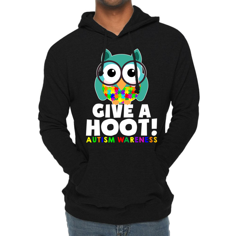 Autism Owl Give A Hoot Autism Awareness Lightweight Hoodie by mrlee | Artistshot