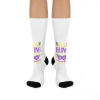 Funny Mardi Gras Beads And Bling It's A Mardi Gras T Shirt Crew Socks | Artistshot