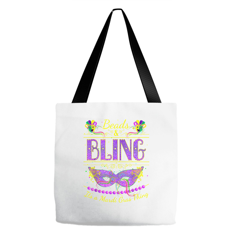 Funny Mardi Gras Beads And Bling It's A Mardi Gras T Shirt Tote Bags | Artistshot