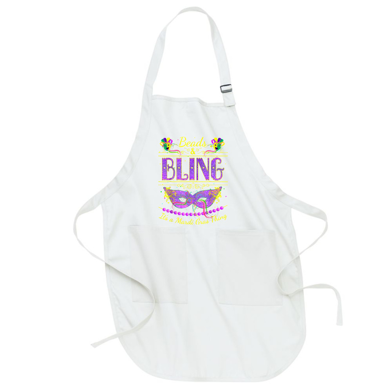 Funny Mardi Gras Beads And Bling It's A Mardi Gras T Shirt Full-length Apron | Artistshot