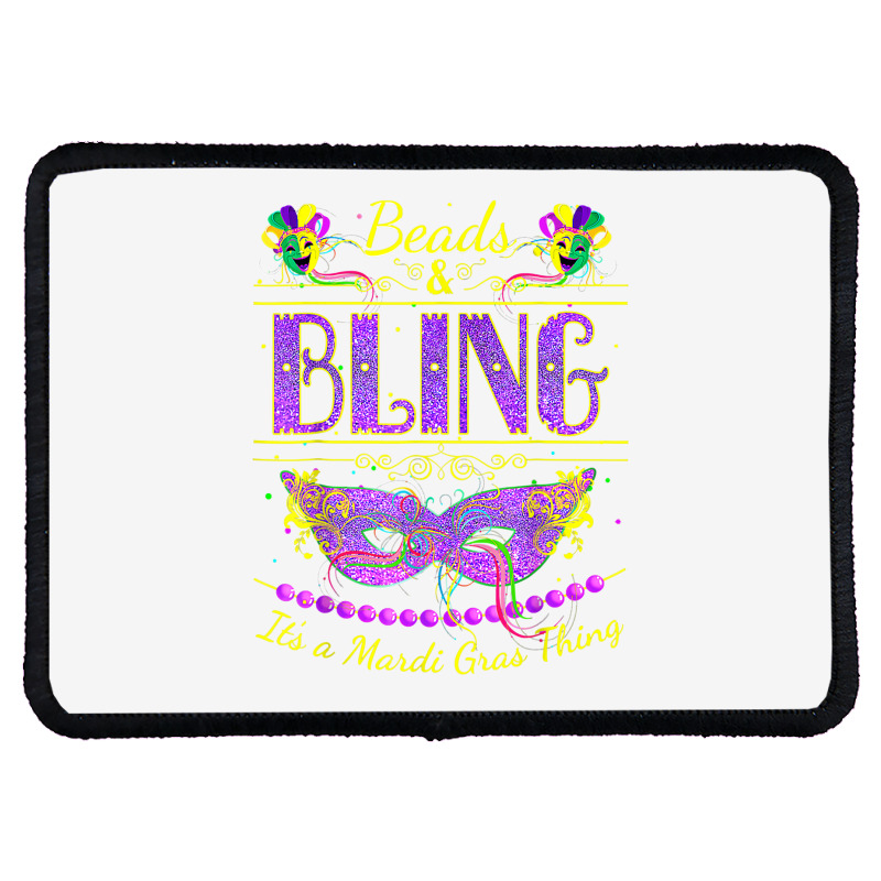 Funny Mardi Gras Beads And Bling It's A Mardi Gras T Shirt Rectangle Patch | Artistshot