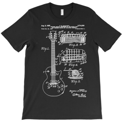 Guitar Patent Print 1955 T-shirt Designed By Bariteau Hannah