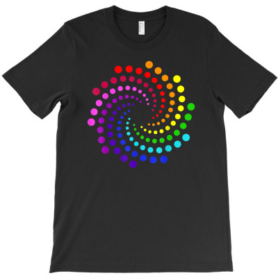 Rainbow Polka Dot Spiral T-shirt Designed By Bariteau Hannah