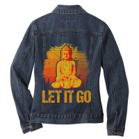 Buddhism Buddha Meditate Ladies Denim Jacket | Artistshot