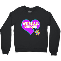 Autism We Are All Unique Autism Awareness Support Crewneck Sweatshirt | Artistshot