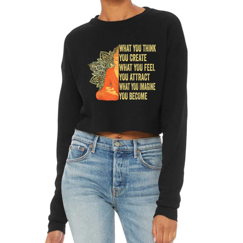 Buddhism Buddha Meditation Law Of Attraction Cropped Sweater by criticizematter | Artistshot