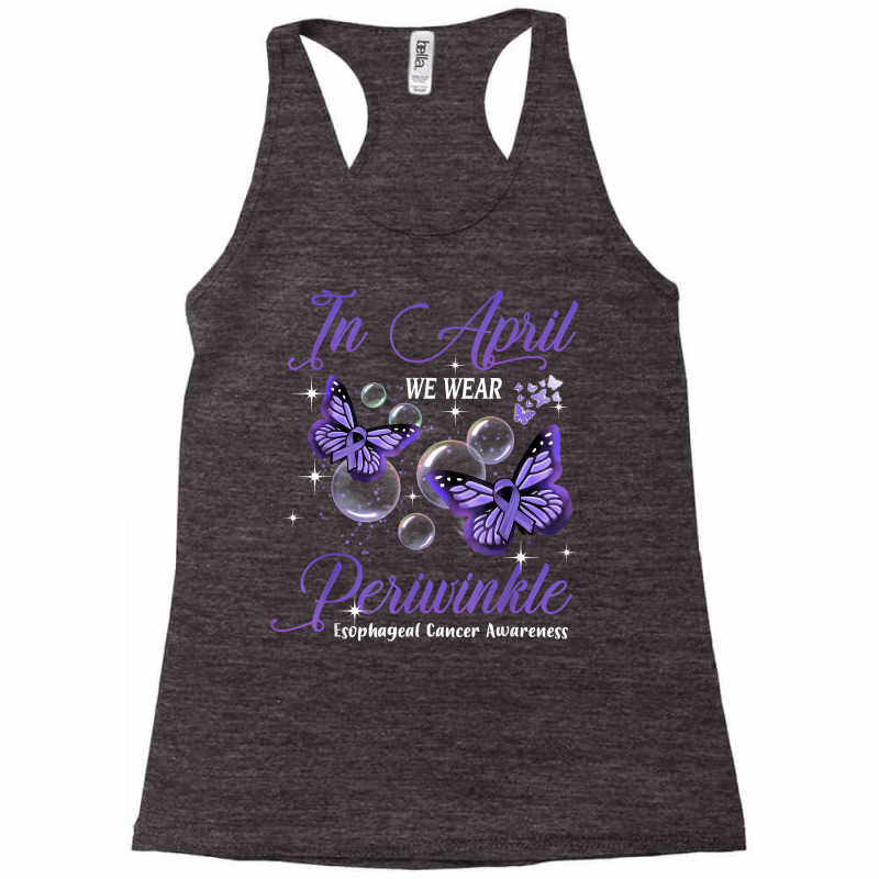 In April We Wear Periwinkle Butterfly Esophageal Cancer T Shirt Racerback Tank by haylesfshiltsxd1 | Artistshot