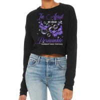 In April We Wear Periwinkle Butterfly Esophageal Cancer T Shirt Cropped Sweater | Artistshot