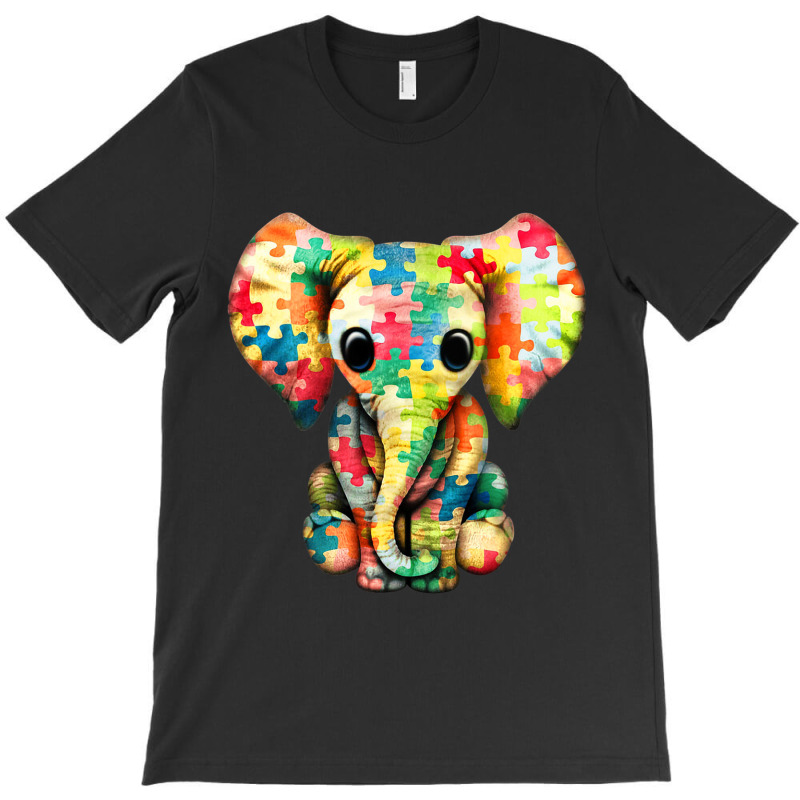 Baby Elephant Hippie Autism Awareness Puzzle Elephant T-Shirt by mrlee | Artistshot