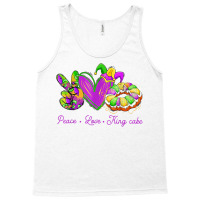 Peace Love King Cake Funny Mardi Gras Party Carnival Gifts T Shirt Tank Top | Artistshot