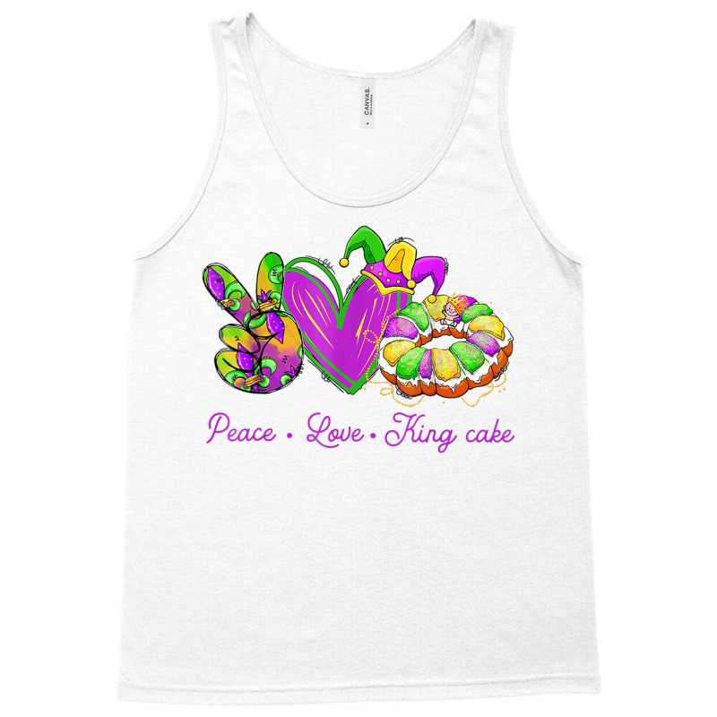 Peace Love King Cake Funny Mardi Gras Party Carnival Gifts T Shirt Tank Top | Artistshot