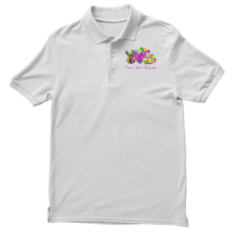 Peace Love King Cake Funny Mardi Gras Party Carnival Gifts T Shirt Men's Polo Shirt | Artistshot