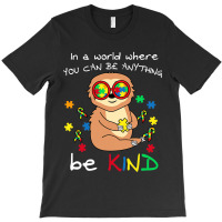 Be Kind Sloth Puzzle Piece Cool Autism Awareness T-shirt | Artistshot