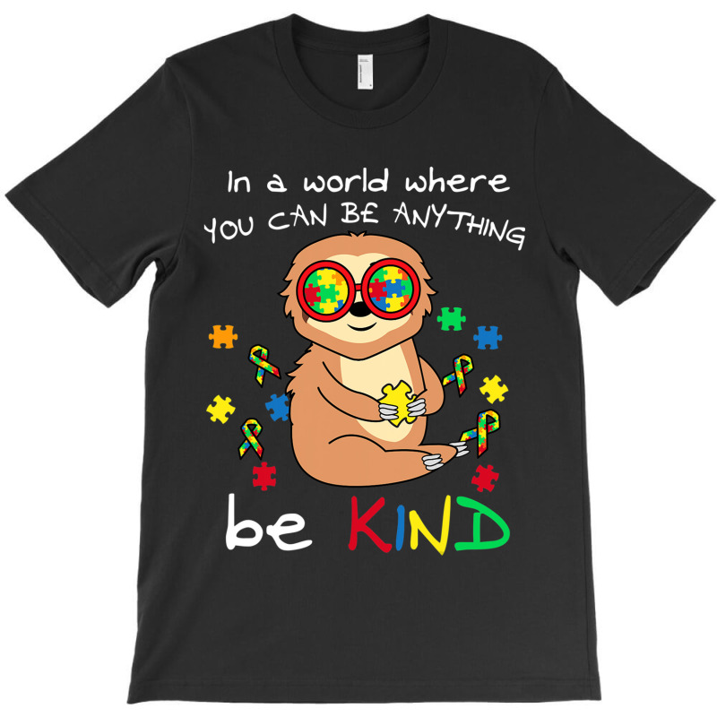 Be Kind Sloth Puzzle Piece Cool Autism Awareness T-Shirt by mrlee | Artistshot