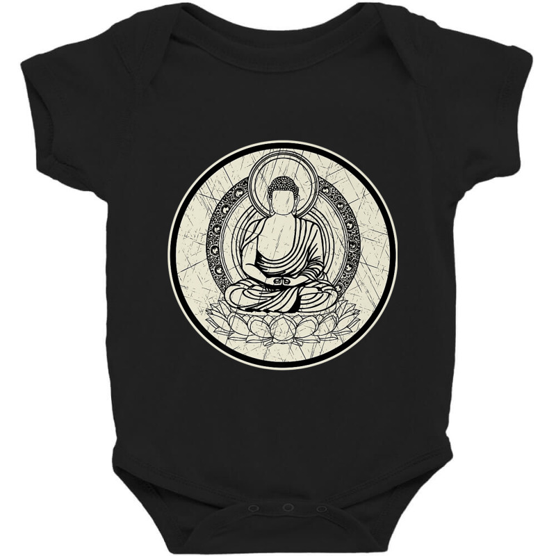 Buddhism Buddha On Lotus Flower Meditation Baby Bodysuit by criticizematter | Artistshot