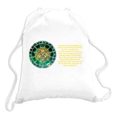 Leo Lion Sign Horoscope Zodiac Astrology T-shirt Drawstring Bags Designed By Arnaldo Da Silva Tagarro