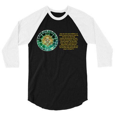 Leo Lion Sign Horoscope Zodiac Astrology T-shirt 3/4 Sleeve Shirt Designed By Arnaldo Da Silva Tagarro