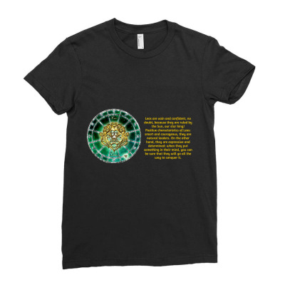Leo Lion Sign Horoscope Zodiac Astrology T-shirt Ladies Fitted T-shirt Designed By Arnaldo Da Silva Tagarro