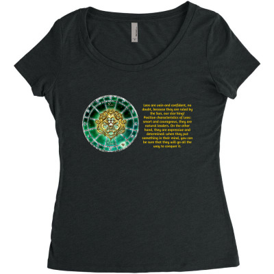 Leo Lion Sign Horoscope Zodiac Astrology T-shirt Women's Triblend Scoop T-shirt Designed By Arnaldo Da Silva Tagarro