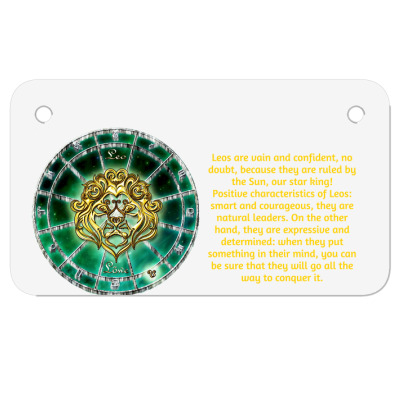 Leo Lion Sign Horoscope Zodiac Astrology T-shirt Motorcycle License Plate Designed By Arnaldo Da Silva Tagarro