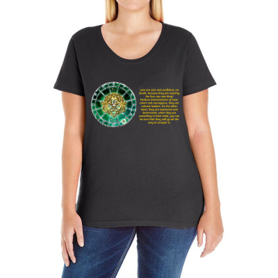 Leo Lion Sign Horoscope Zodiac Astrology T-shirt Ladies Curvy T-shirt Designed By Arnaldo Da Silva Tagarro