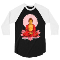 Buddhism Buddha On Lotus Meditation Buddhism 3/4 Sleeve Shirt | Artistshot