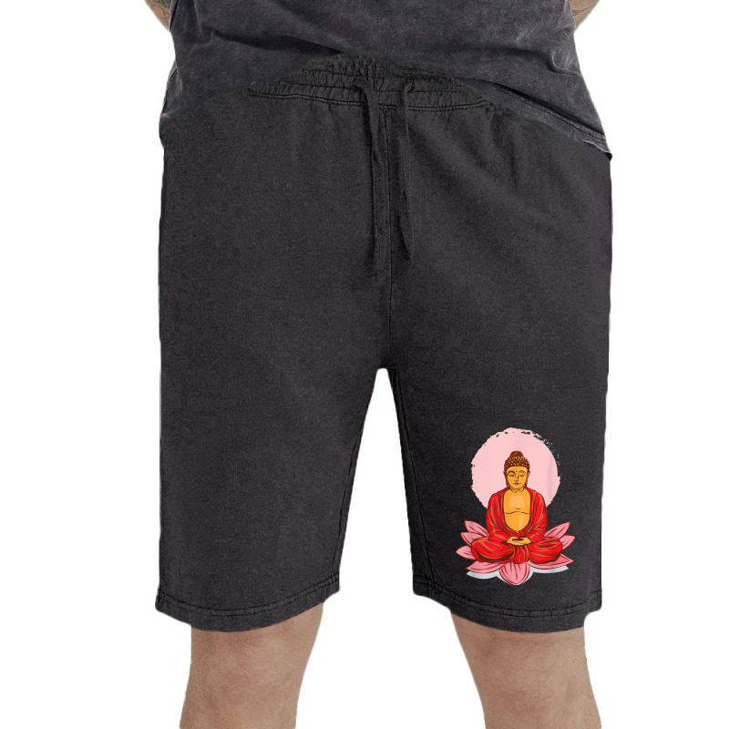 Buddhism Buddha On Lotus Meditation Buddhism Vintage Short by criticizematter | Artistshot