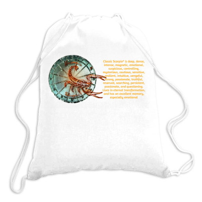 Scorpion Sign Zodiac Horoscope Zodiac Astrology T-shirt Drawstring Bags Designed By Arnaldo Da Silva Tagarro