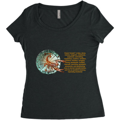 Scorpion Sign Zodiac Horoscope Zodiac Astrology T-shirt Women's Triblend Scoop T-shirt Designed By Arnaldo Da Silva Tagarro