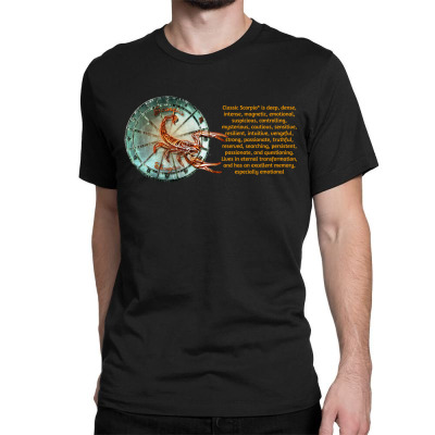 Scorpion Sign Zodiac Horoscope Zodiac Astrology T-shirt Classic T-shirt Designed By Arnaldo Da Silva Tagarro