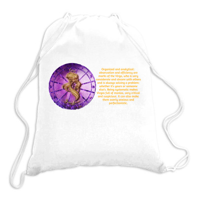 Virgo Virgin Sign Horoscope Zodiac Astrology Zodiac T-shirt Drawstring Bags Designed By Arnaldo Da Silva Tagarro