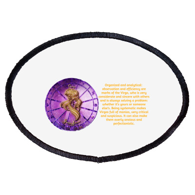 Virgo Virgin Sign Horoscope Zodiac Astrology Zodiac T-shirt Oval Patch Designed By Arnaldo Da Silva Tagarro