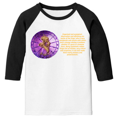 Virgo Virgin Sign Horoscope Zodiac Astrology Zodiac T-shirt Youth 3/4 Sleeve Designed By Arnaldo Da Silva Tagarro
