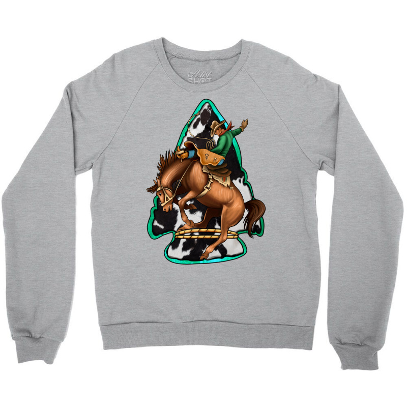 Bucking Bronco Arrowhead Crewneck Sweatshirt by Jasminsmagicworld | Artistshot