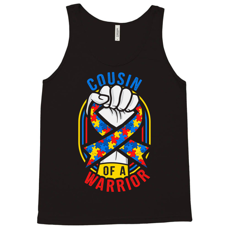 Cousin Of A Warrior Autism Awareness Matching Tank Top by mrlee | Artistshot