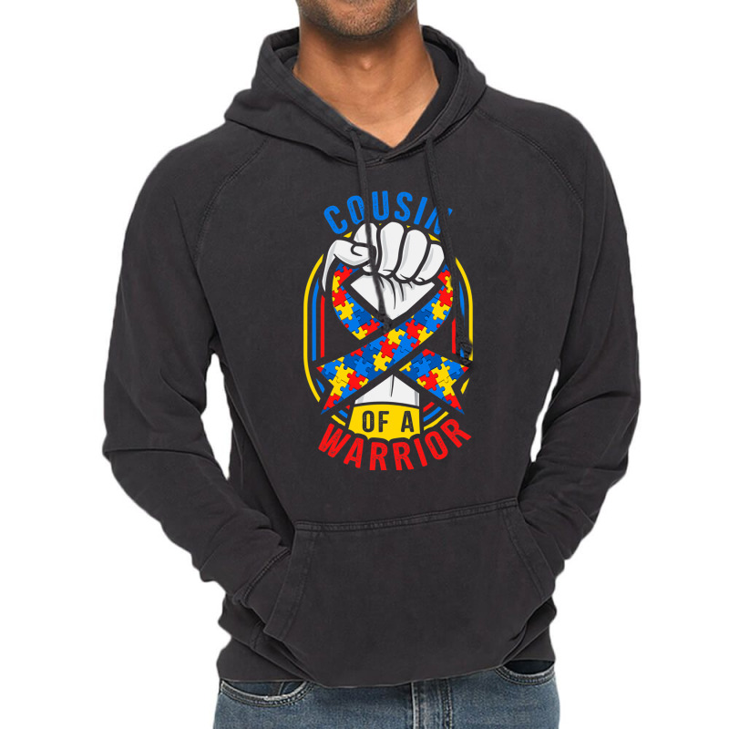 Cousin Of A Warrior Autism Awareness Matching Vintage Hoodie by mrlee | Artistshot