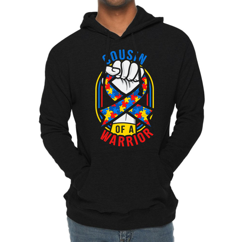 Cousin Of A Warrior Autism Awareness Matching Lightweight Hoodie by mrlee | Artistshot