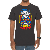 Cousin Of A Warrior Autism Awareness Matching Vintage T-shirt | Artistshot