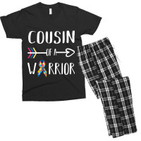 Cousin Of A Warrior Autism Awareness Men's T-shirt Pajama Set | Artistshot