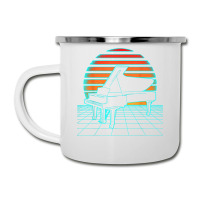 Piano Retro Wave Futurism 80s Sunset Pianist Musician T Shirt Camper Cup | Artistshot