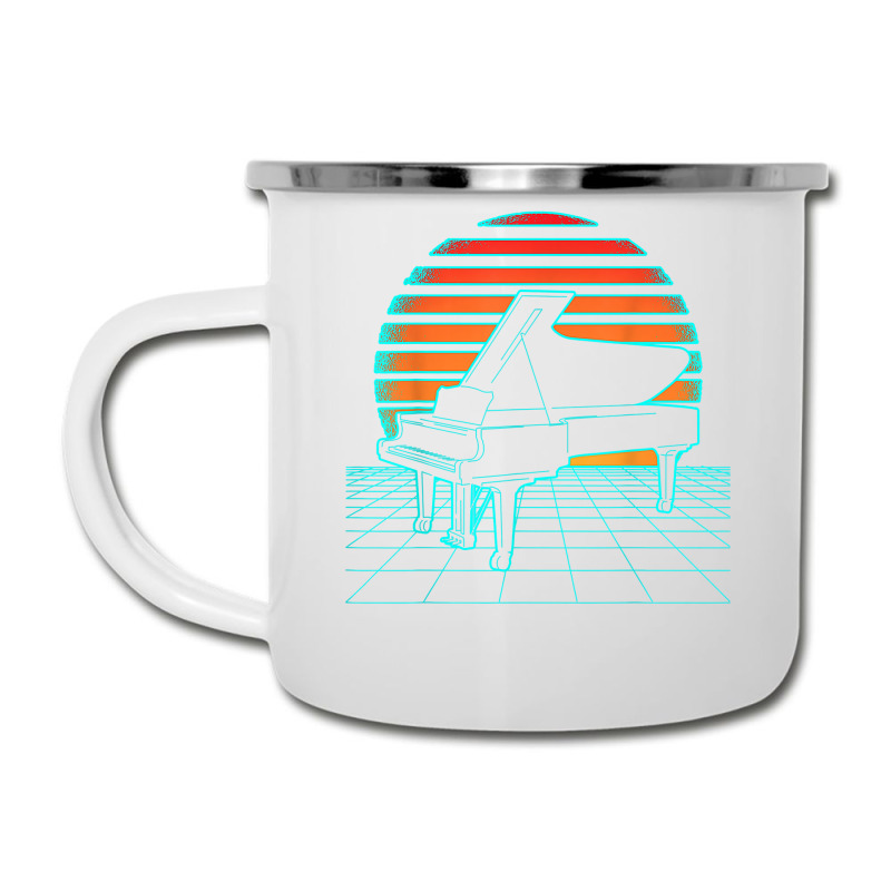 Piano Retro Wave Futurism 80s Sunset Pianist Musician T Shirt Camper Cup | Artistshot