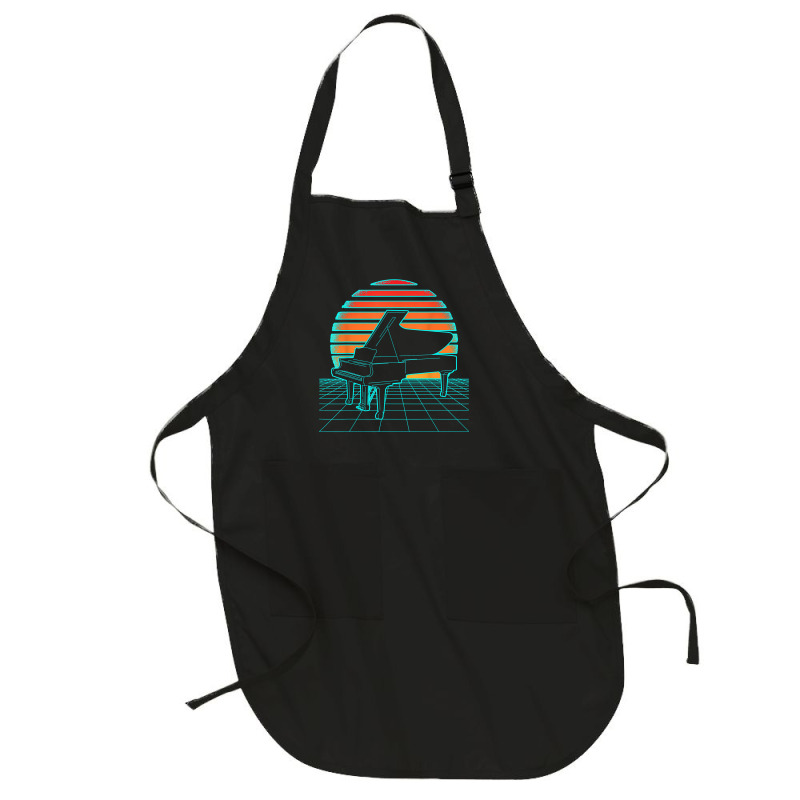 Piano Retro Wave Futurism 80s Sunset Pianist Musician T Shirt Full-length Apron | Artistshot