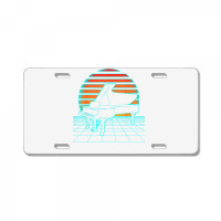 Piano Retro Wave Futurism 80s Sunset Pianist Musician T Shirt License Plate | Artistshot