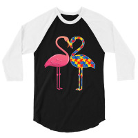 Flamingo Autism Awareness 3/4 Sleeve Shirt | Artistshot