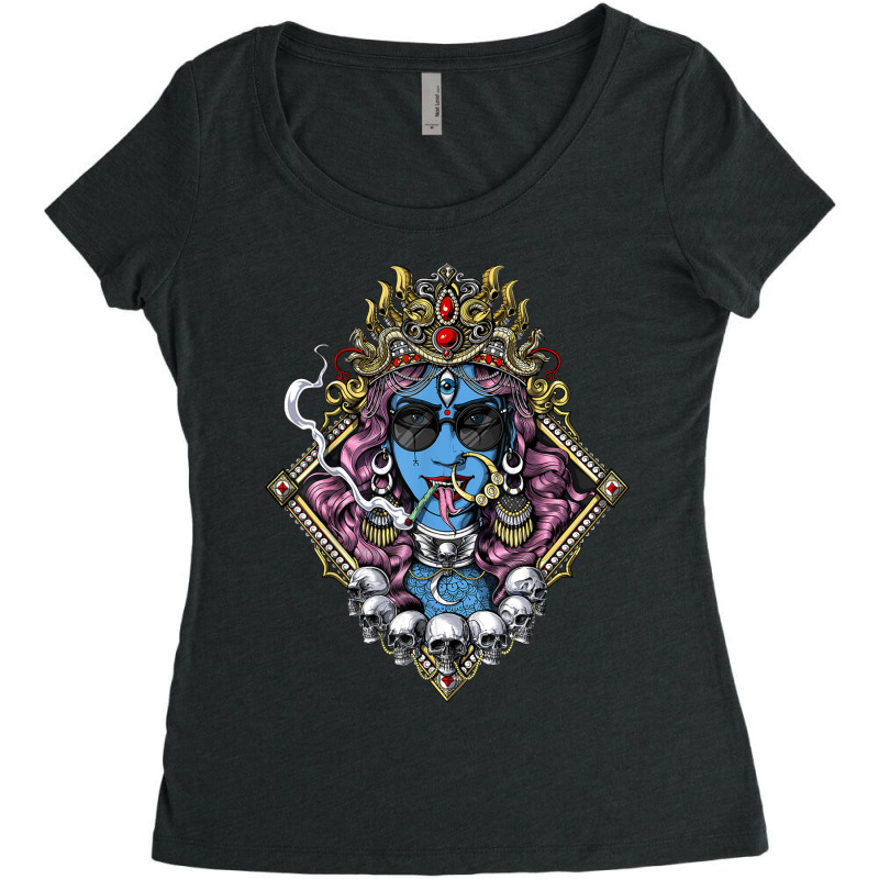 Buddhism Kali Hindu Goddess Hinduism Deity God Spiritual Zen Gothic Women's Triblend Scoop T-shirt by criticizematter | Artistshot