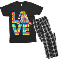 Gnomes Holding Puzzle Love Support Autism Awareness Men's T-shirt Pajama Set | Artistshot