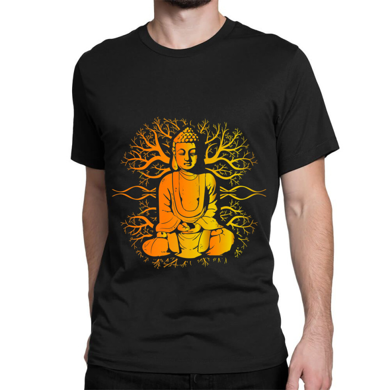 Buddhism Life Tree Buddha Meditate Classic T-shirt by criticizematter | Artistshot