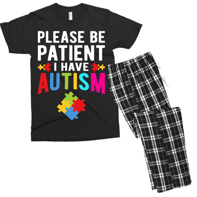 I Have Autism Please Be Patient Autism Awareness Day Men's T-shirt Pajama Set by mrlee | Artistshot